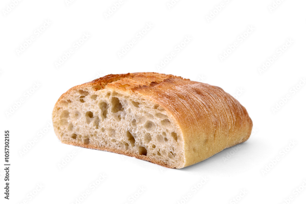 Wheat ciabatta isolated on white background. Wheat ciabatta isolated on white background.