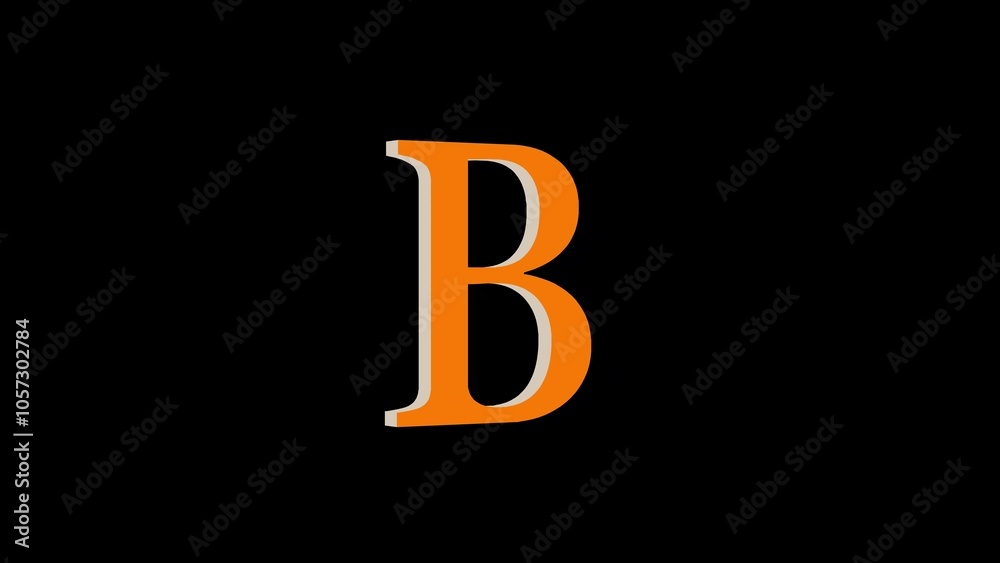 3d B letter logo loopable rotated brown color black background 3d B letter logo loopable rotated brown color black background