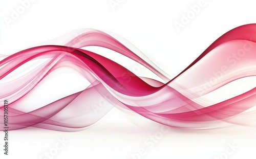 Abstract background with smooth carmine and titanium waves on a light white surface, elegant 3D rendering