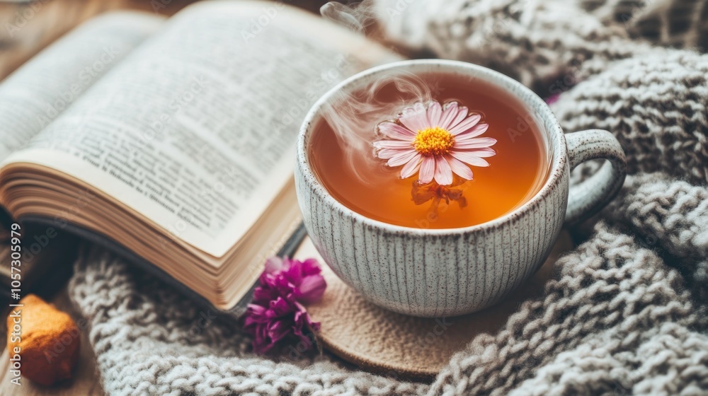 Cozy Autumn Reading with a Cup of Tea Cozy Autumn Reading with a Cup of Tea