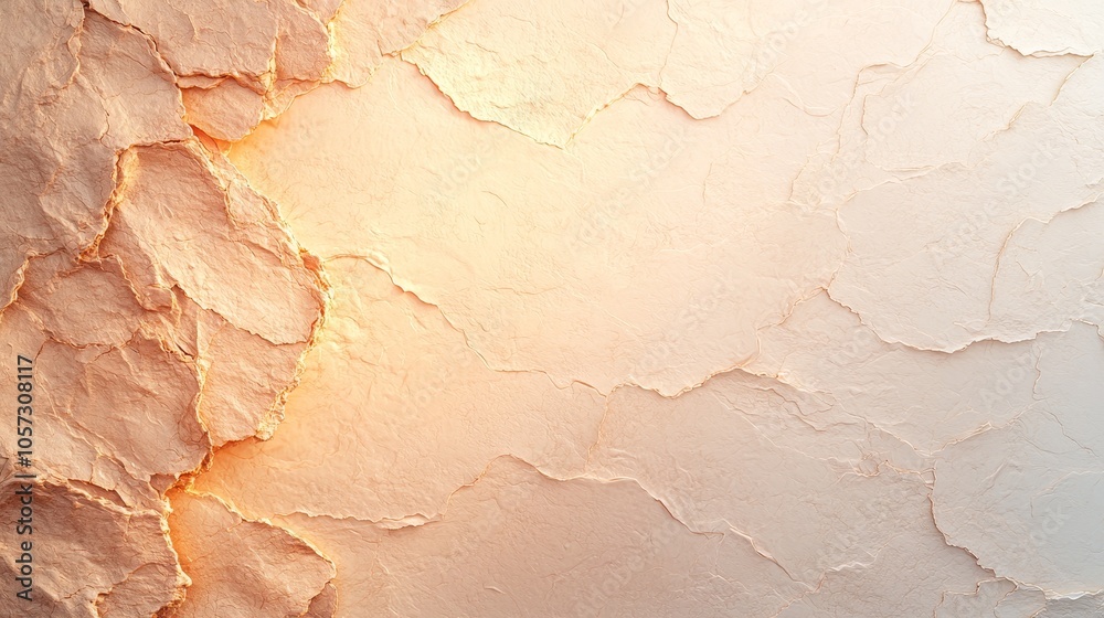 Naklejka premium Textured wall background with subtle cracks and warm lighting for creative design projects