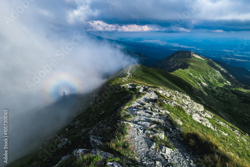 A Brocken Spectre in Tatra Mountains photo