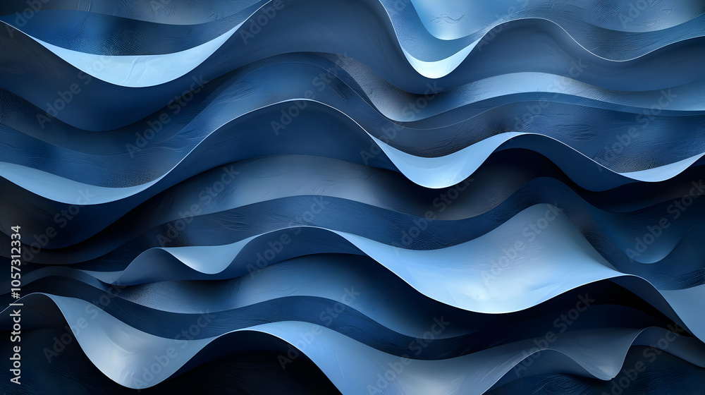 Abstract Blue 3D Wavy Background Abstract Blue 3D Wavy Background