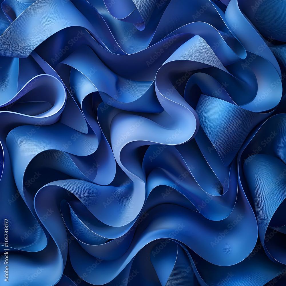 Fototapeta premium Abstract 3D Blue Waves Illustration