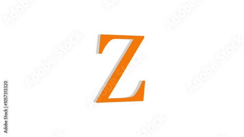 3d Z letter logo loopable brown color white background