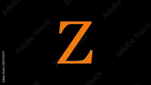 3d Z letter logo loopable rotated brown color black background