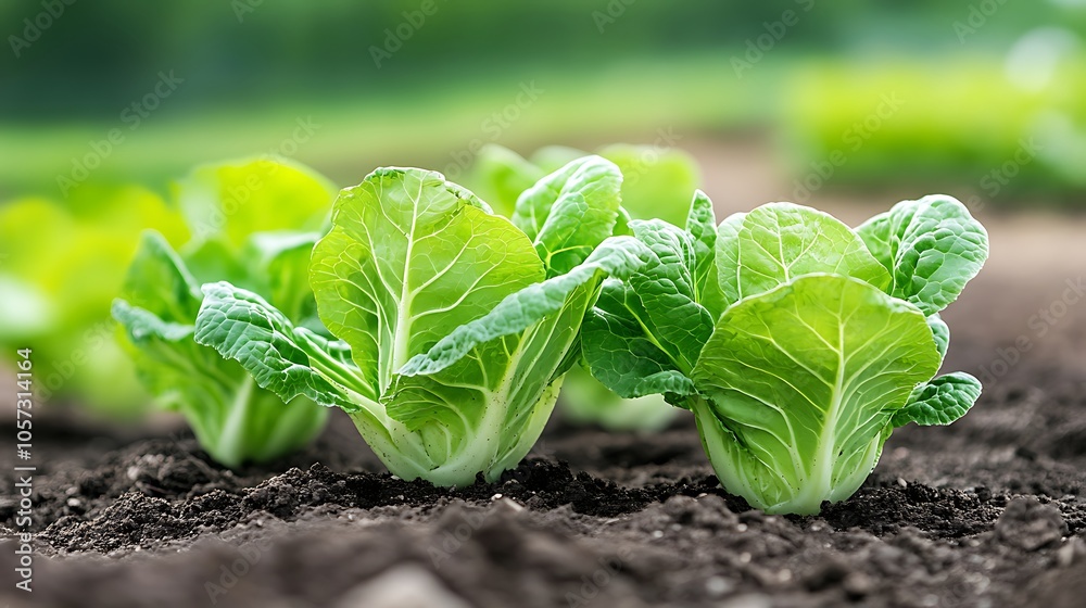 lettuce growing in the garden lettuce growing in the garden