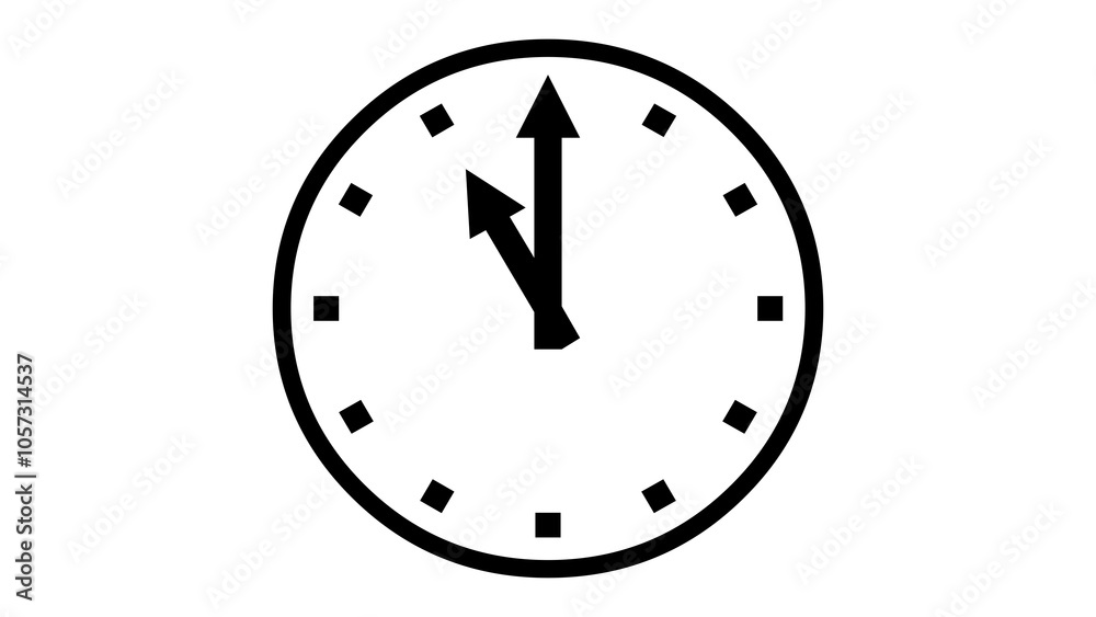 11 O Clock face shape icon black color in white background 11 O Clock face shape icon black color in white background