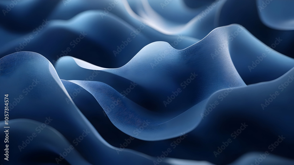 Obraz premium Abstract Blue Waves 3D Render