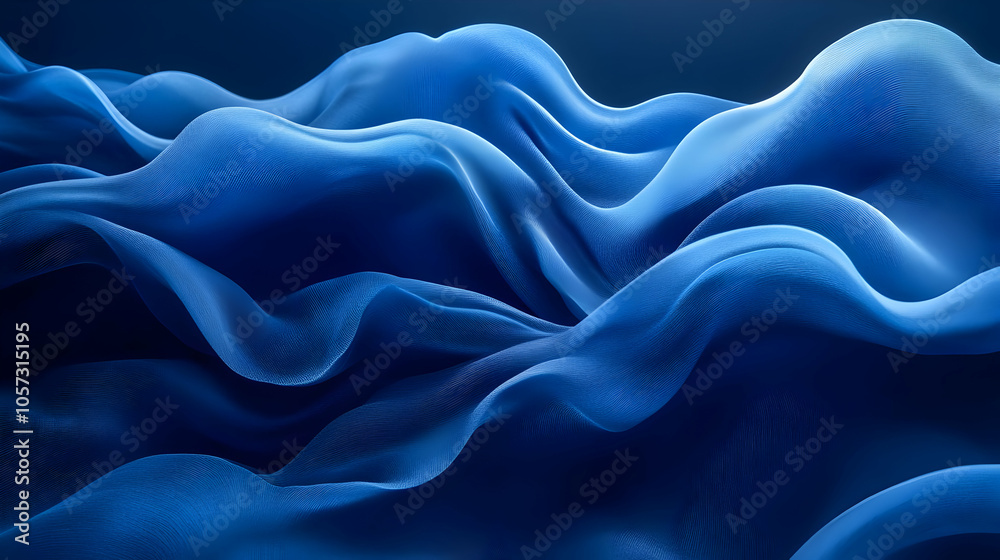 Fototapeta premium Abstract Blue 3D Wavy Background