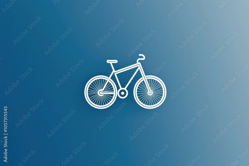 Minimalist bicycle illustration on a gradient blue background, perfect for sports, fitness, and cycling-themed projects. Minimalist bicycle illustration on a gradient blue background, perfect for sports, fitness, and cycling-themed projects.