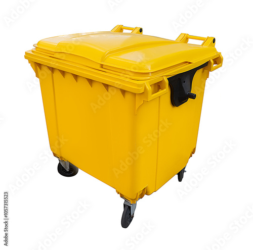 Billede på lærred yellow garbage bin trash container