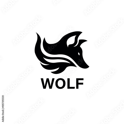 black and whit wolf logo