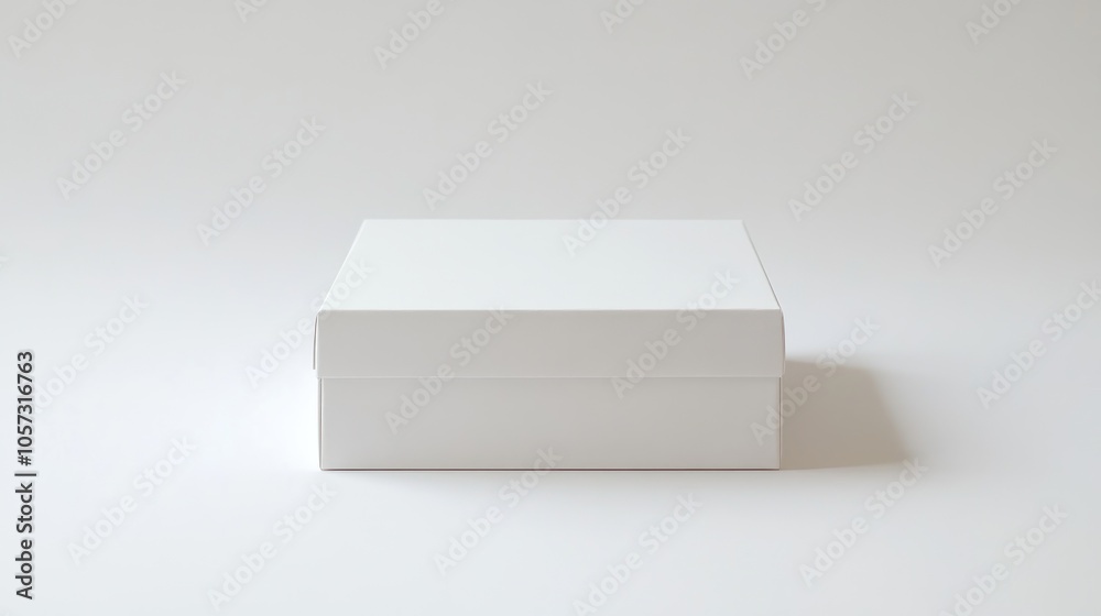 A minimalist white box set against a plain white backdrop A minimalist white box set against a plain white backdrop