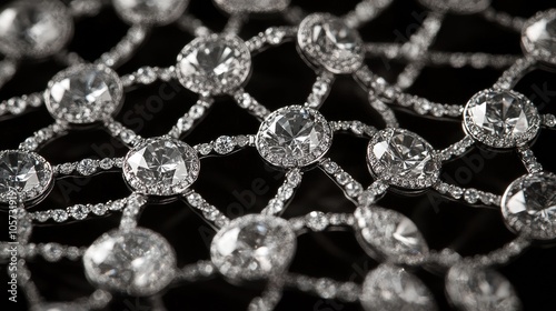 Dazzling diamonds in a web-like pattern, beautifully capturing elegance and sparkle