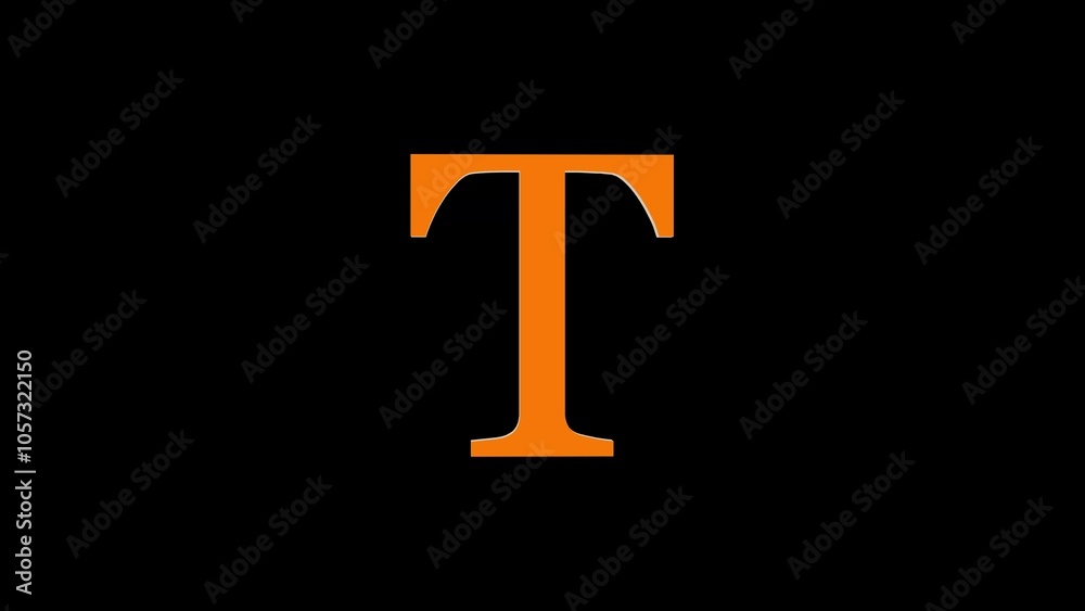 3d T letter logo loopable rotated brown color black background 3d T letter logo loopable rotated brown color black background