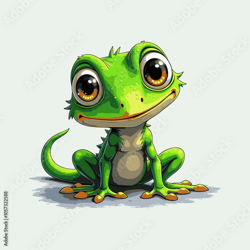 Energetic Green Gecko mascot logo
