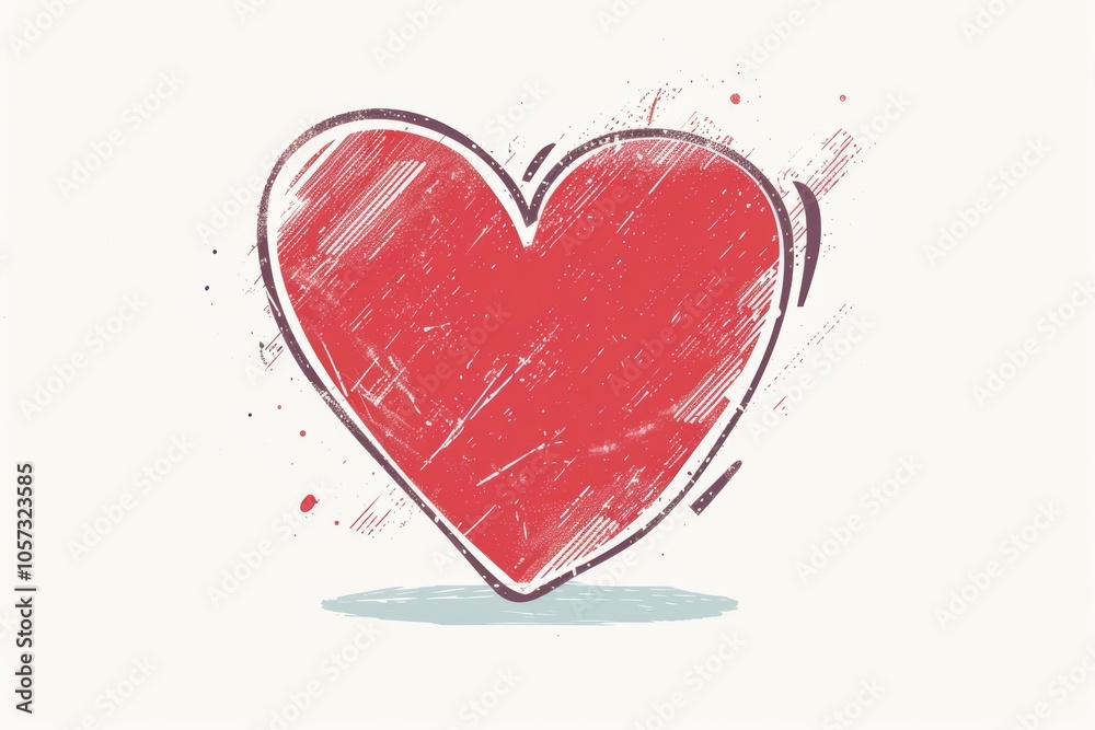 Grunge red heart illustration on white background Grunge red heart illustration on white background