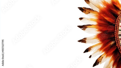 An Indian headdress adorned with intricate eagle feathers, showcasing the rich cultural heritage and symbolism associated with Native American traditions photo