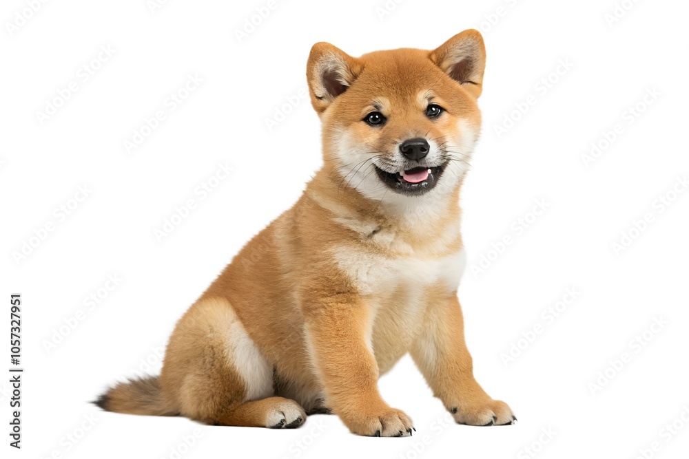 Shiba Inu Puppy Sitting on a White Background Shiba Inu Puppy Sitting on a White Background