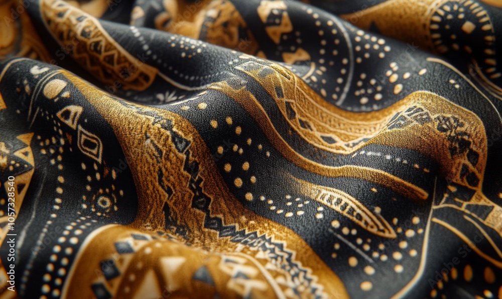 Bohemian tribal pattern fabric, featuring intricate shapes and lines in earthy tones, rendered in 3D Bohemian tribal pattern fabric, featuring intricate shapes and lines in earthy tones, rendered in 3D