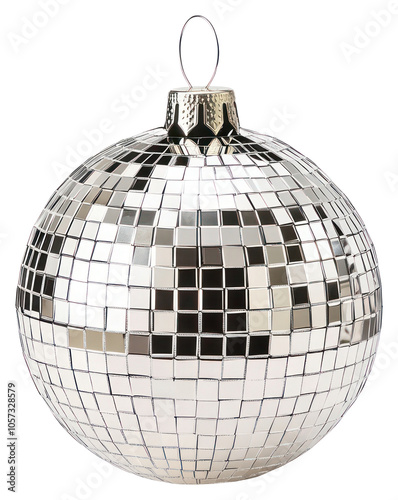 PNG A silver disco ball decoration christmas christmas decor. photo