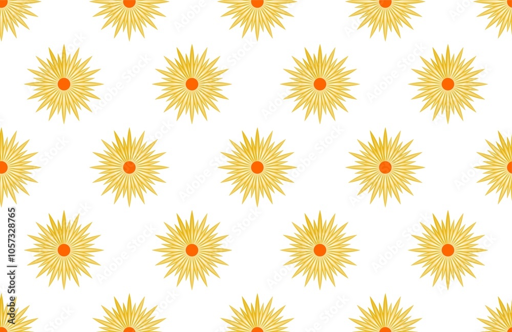 seamless pattern with flower or sun on white background. seamless pattern with flower or sun on white background.