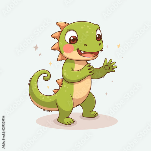 Energetic Green Gecko mascot logo