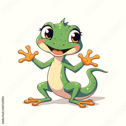 Energetic Green Gecko mascot logo
