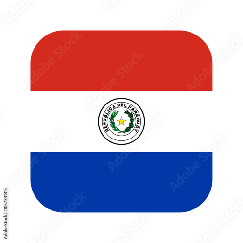 Paraguay flag rounded square icon