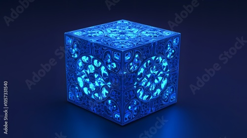 
pattern cube 3d art oasis 3d icon blue neon