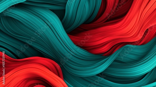 Dynamic waves of colorful textures in red and teal create a captivating visual harmony perfect for creative projects