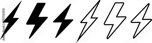 Lightning icon set. electric icon vector. power icon. energy sign