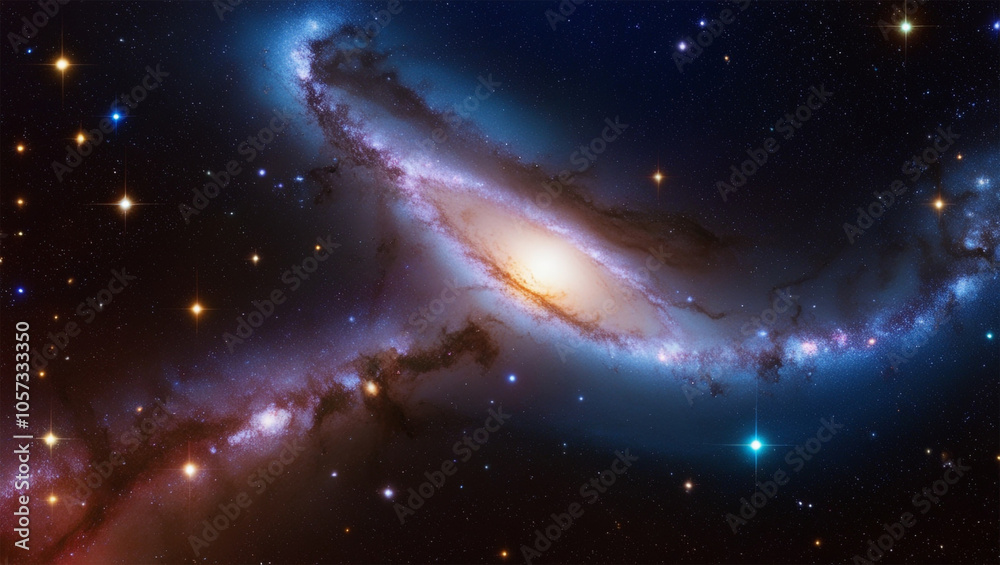 Fototapeta premium Outer Space Science Image of Night Sky & Universe, Stars, Nebula, Galaxy, Milky Way, Astronomy, astronomer