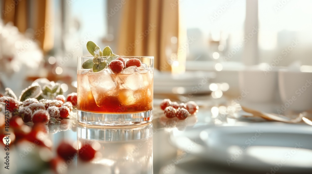 A single glass of icy cranberry beverage stands out amid natural daylight, its frosty appearance enhanced by the surrounding berries, indicating purity and flavor. A single glass of icy cranberry beverage stands out amid natural daylight, its frosty appearance enhanced by the surrounding berries, indicating purity and flavor.