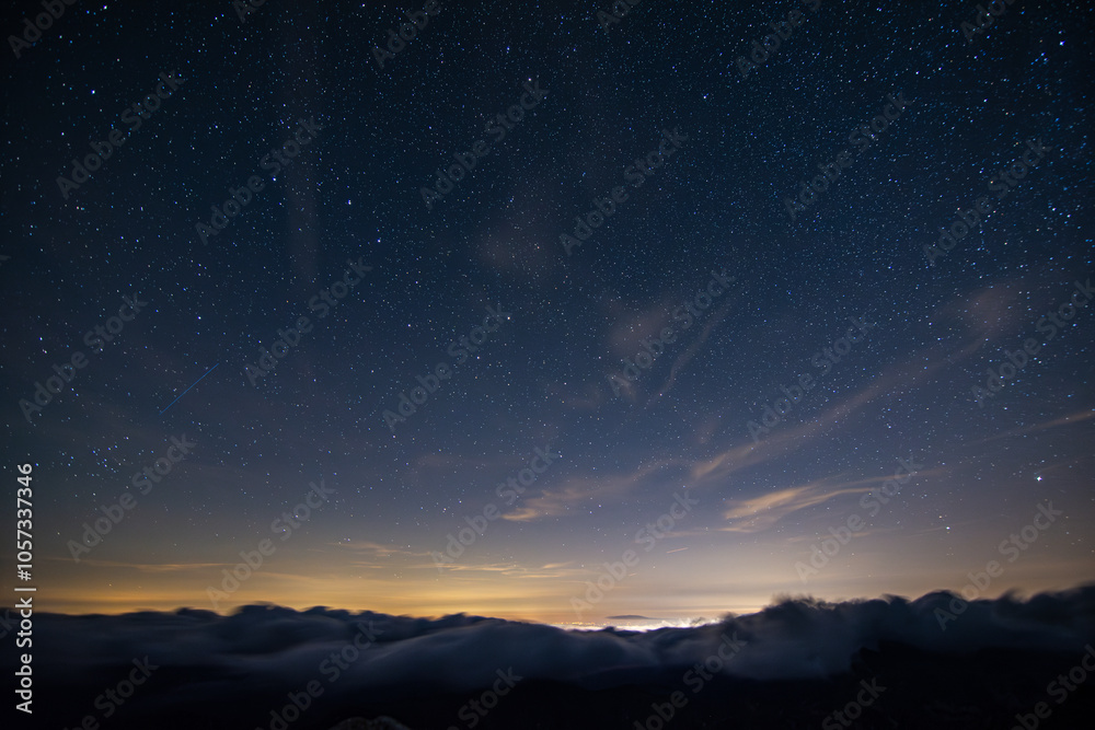 Fototapeta premium Stars, night sky over Tatra Mountains, from Krivan