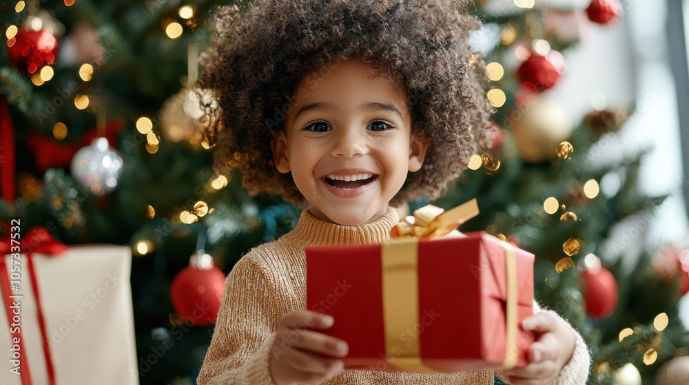 Christmas Joy: A Little Girl's Big Smile with a Gift Christmas Joy: A Little Girl's Big Smile with a Gift