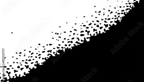 Black and white transition pattern with grunge effect. Modern vector background. Fully editable vector element 