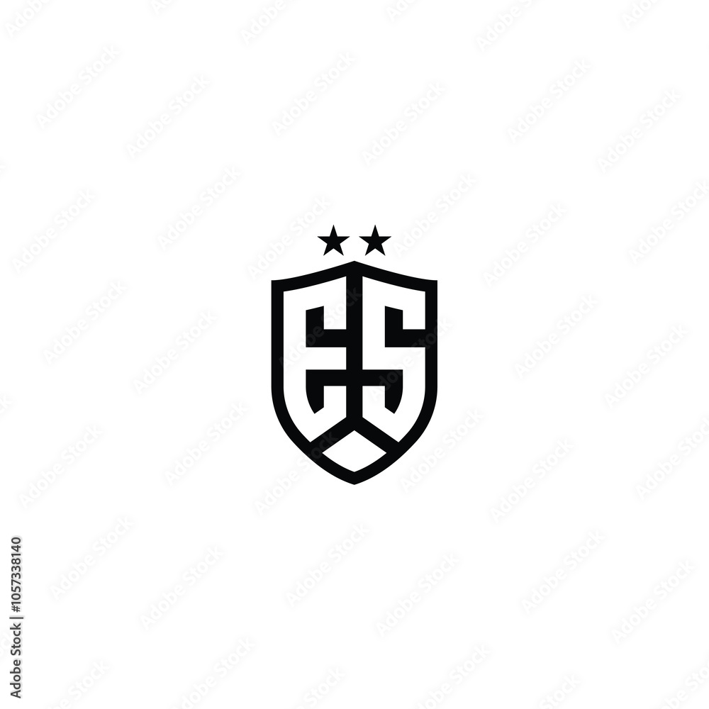 Obraz premium ES monogram logo design letter text name symbol monochrome logotype alphabet character simple logo