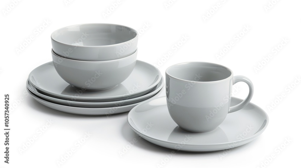 A Tableware on a White Background Image - a clean and inviting visual. The tableware on a white background image presents a neat and appealing scene, making it suitable for various dining or display s A Tableware on a White Background Image - a clean and inviting visual. The tableware on a white background image presents a neat and appealing scene, making it suitable for various dining or display s
