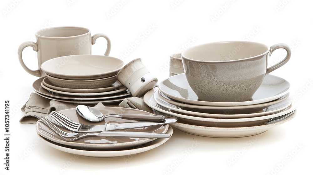 A Tableware on a White Background Image - a clean and inviting visual. The tableware on a white background image presents a neat and appealing scene, making it suitable for various dining or display s A Tableware on a White Background Image - a clean and inviting visual. The tableware on a white background image presents a neat and appealing scene, making it suitable for various dining or display s