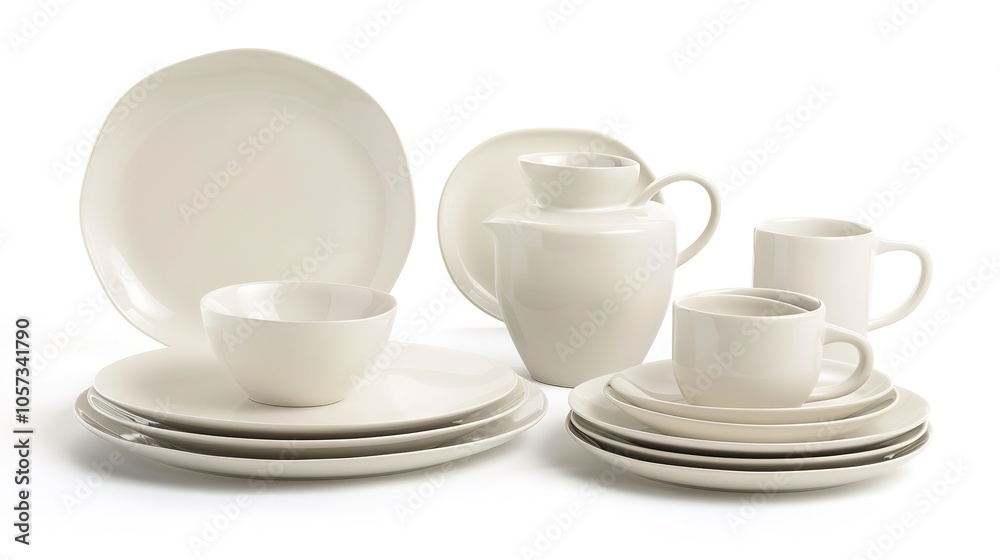 A Tableware on a White Background Image - a clean and inviting visual. The tableware on a white background image presents a neat and appealing scene, making it suitable for various dining or display s A Tableware on a White Background Image - a clean and inviting visual. The tableware on a white background image presents a neat and appealing scene, making it suitable for various dining or display s