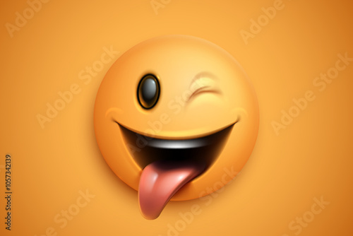 Yellow smile face with tongue