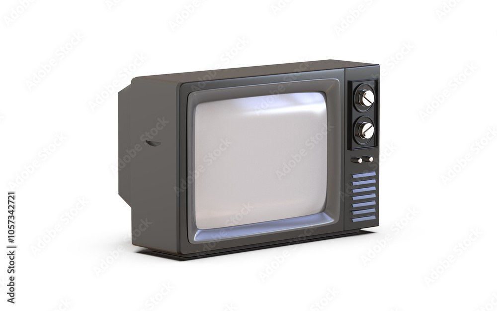 3d Render Retro TV Side View - Old-School Design Style 3d Render Retro TV Side View - Old-School Design Style
