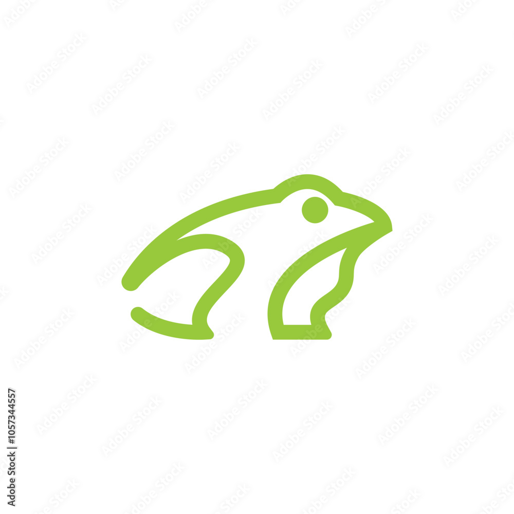 Fototapeta premium Abstract frog simple line logo design vector