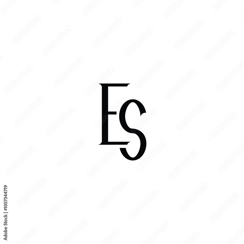 ES monogram logo design letter text name symbol monochrome logotype alphabet character simple logo ES monogram logo design letter text name symbol monochrome logotype alphabet character simple logo