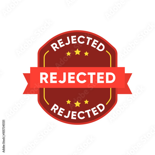 Rejected Label ribbon stamp template vector design