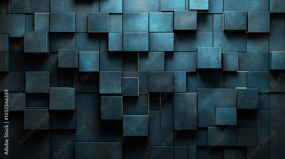 Textured Blue Cubes Create a Striking Modern Visual in a Contemporary Space Textured Blue Cubes Create a Striking Modern Visual in a Contemporary Space
