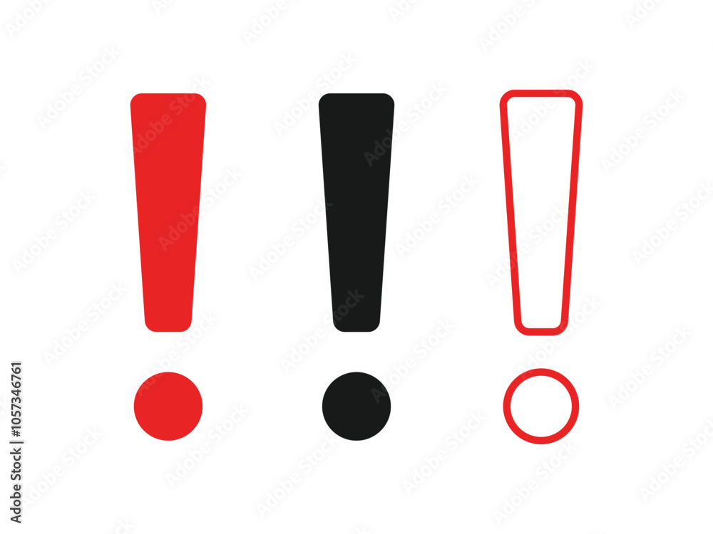 exclamation mark sign, warning attention symbol vector on transparent background exclamation mark sign, warning attention symbol vector on transparent background