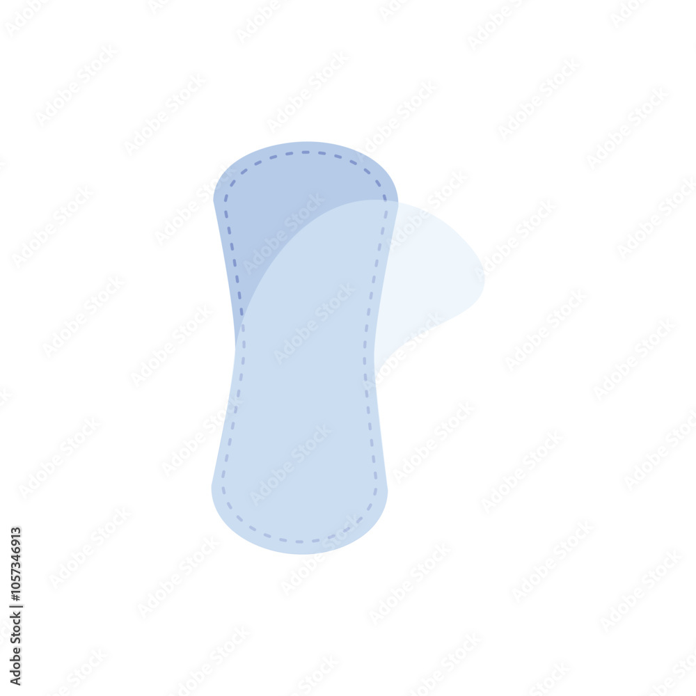 Instruction for use of woman sanitary good for period menstruation. Opened clean scented cotton pad for daily use. Hand drawn vector illustration in flat style. Feminine hygiene equipment Instruction for use of woman sanitary good for period menstruation. Opened clean scented cotton pad for daily use. Hand drawn vector illustration in flat style. Feminine hygiene equipment